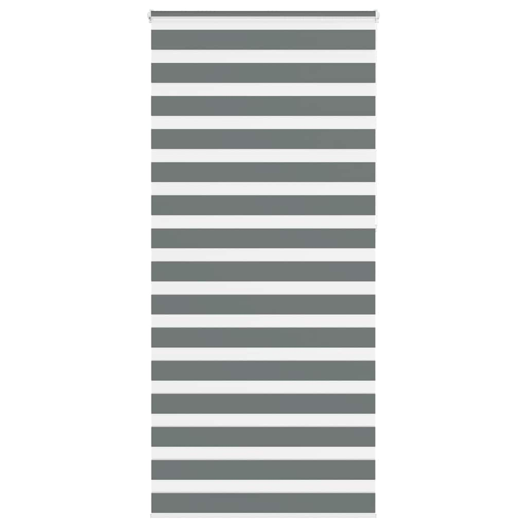 vidaXL Zebra Blind Dark Grey 115x230 cm Fabric Width 110.9 cm Polyester