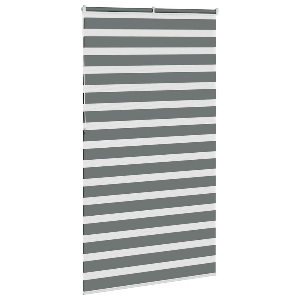 vidaXL Zebra Blind Dark Grey 120x230 cm Fabric Width 115.9 cm Polyester