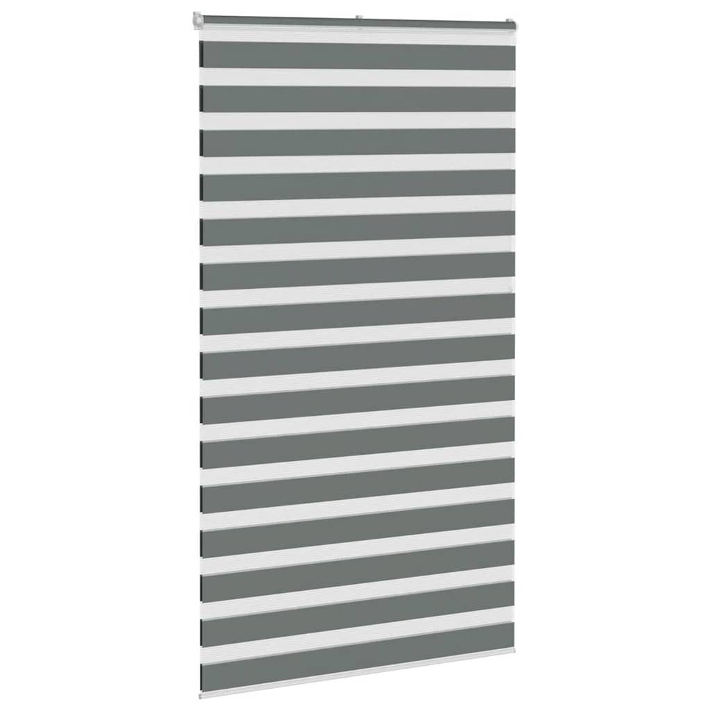 vidaXL Zebra Blind Dark Grey 125x230 cm Fabric Width 120.9 cm Polyester