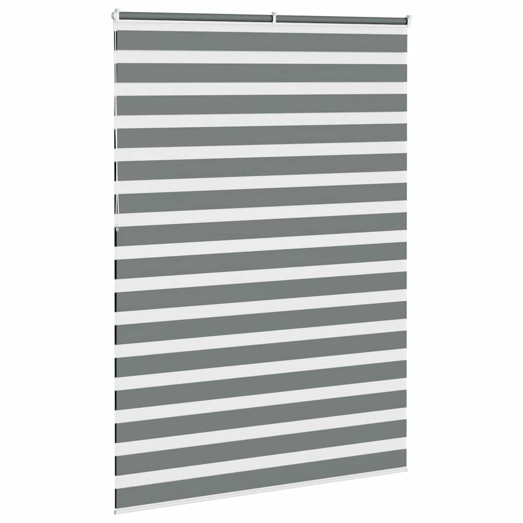 vidaXL Zebra Blind Dark Grey 160x230 cm Fabric Width 155.9 cm Polyester