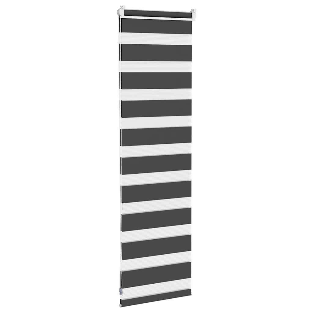 vidaXL Zebra Blind Black 50x100 cm Fabric Width 45.9 cm Polyester