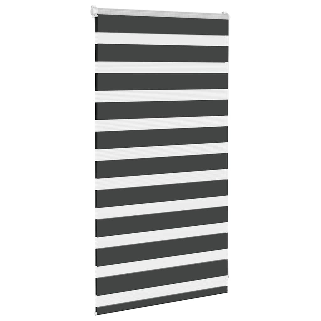 vidaXL Zebra Blind Black 90x100 cm Fabric Width 85.9 cm Polyester