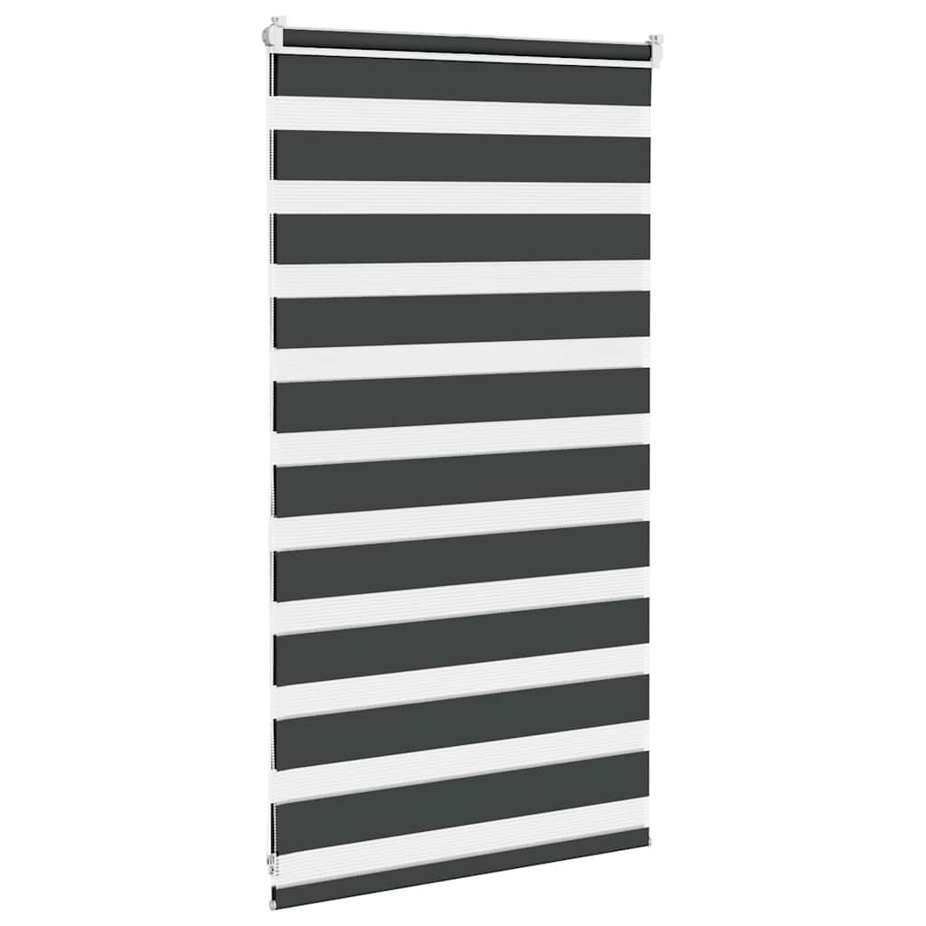 vidaXL Zebra Blind Black 90x100 cm Fabric Width 85.9 cm Polyester