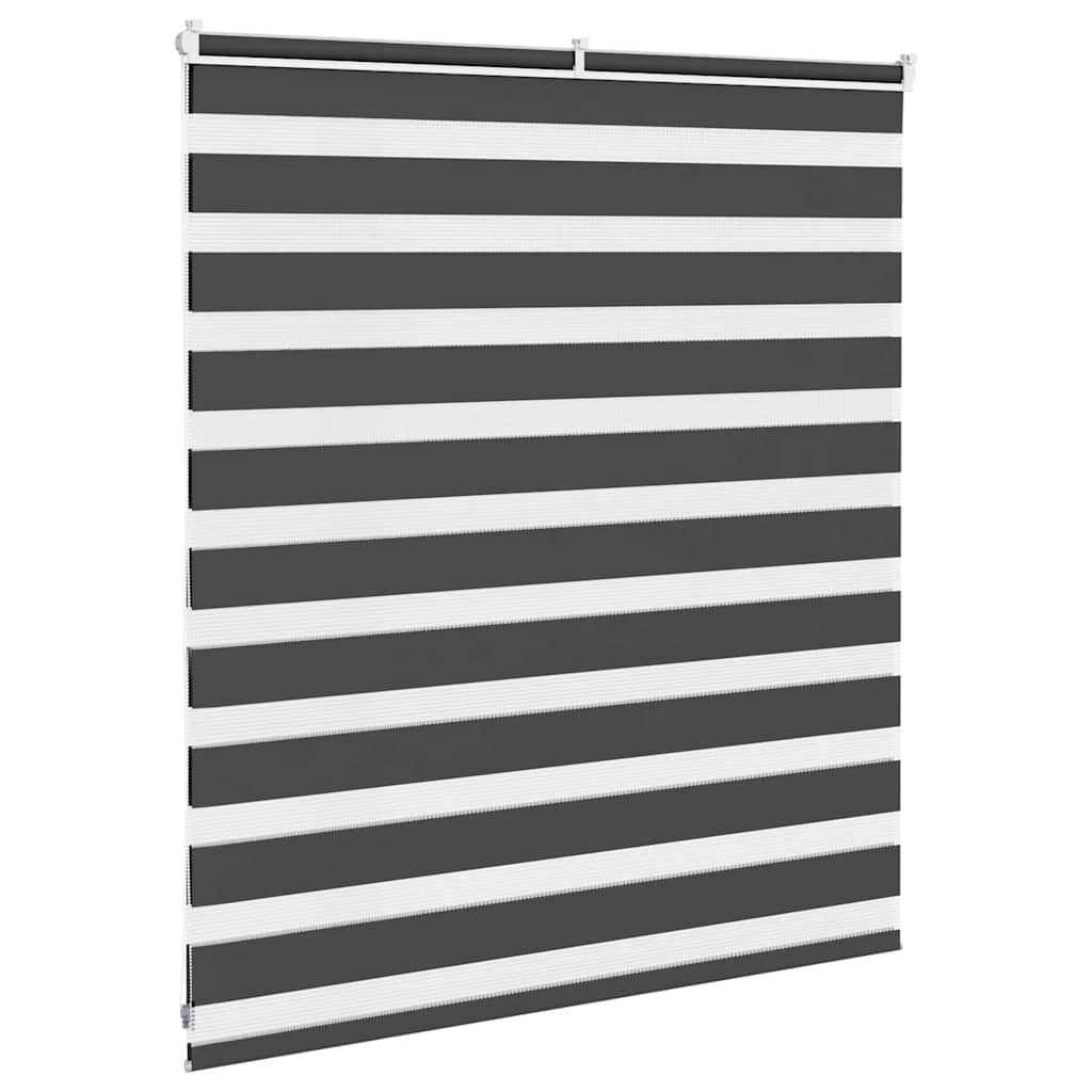 vidaXL Zebra Blind Black 125x100 cm Fabric Width 120.9 cm Polyester