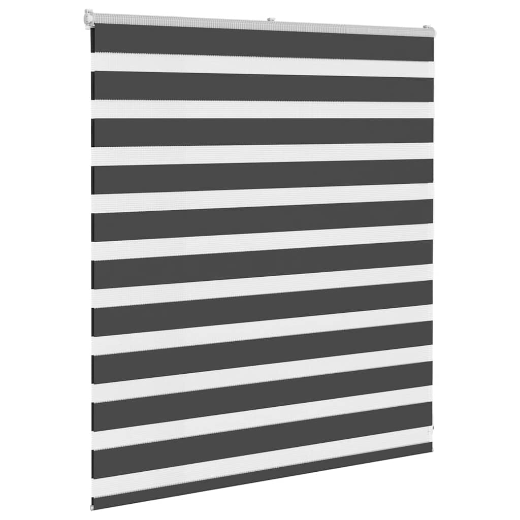 vidaXL Zebra Blind Black 135x100 cm Fabric Width 130.9 cm Polyester