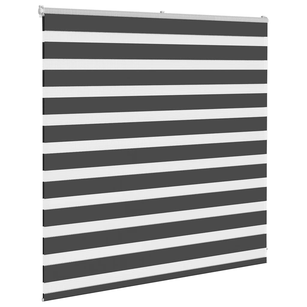 vidaXL Zebra Blind Black 145x100 cm Fabric Width 140.9 cm Polyester