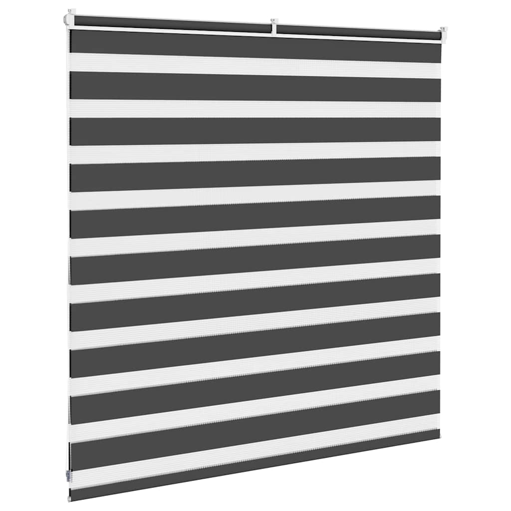 vidaXL Zebra Blind Black 145x100 cm Fabric Width 140.9 cm Polyester