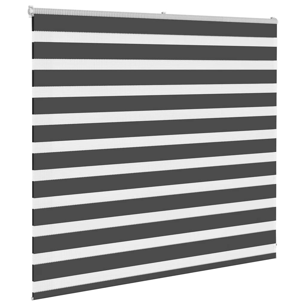 vidaXL Zebra Blind Black 155x100 cm Fabric Width 150.9 cm Polyester