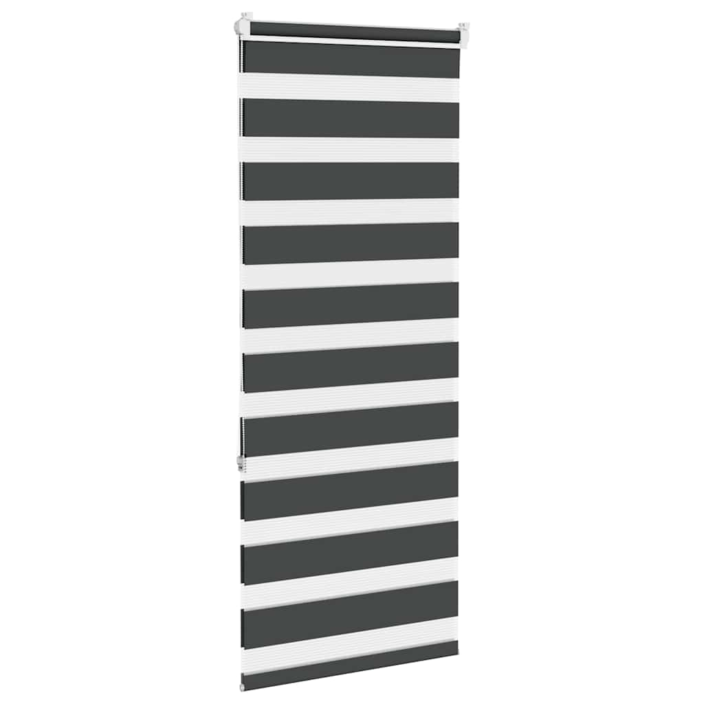 vidaXL Zebra Blind Black 60x150 cm Fabric Width 55.9 cm Polyester