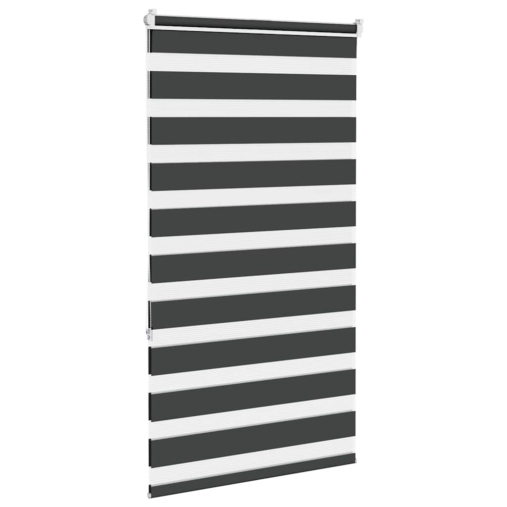 vidaXL Zebra Blind Black 90x150 cm Fabric Width 85.9 cm Polyester