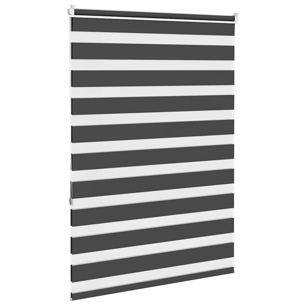 vidaXL Zebra Blind Black 95x150 cm Fabric Width 90.9 cm Polyester