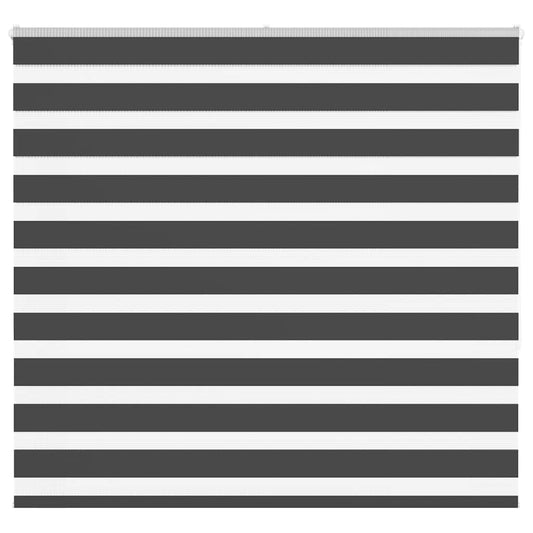 vidaXL Zebra Blind Black 155x150 cm Fabric Width 150.9 cm Polyester