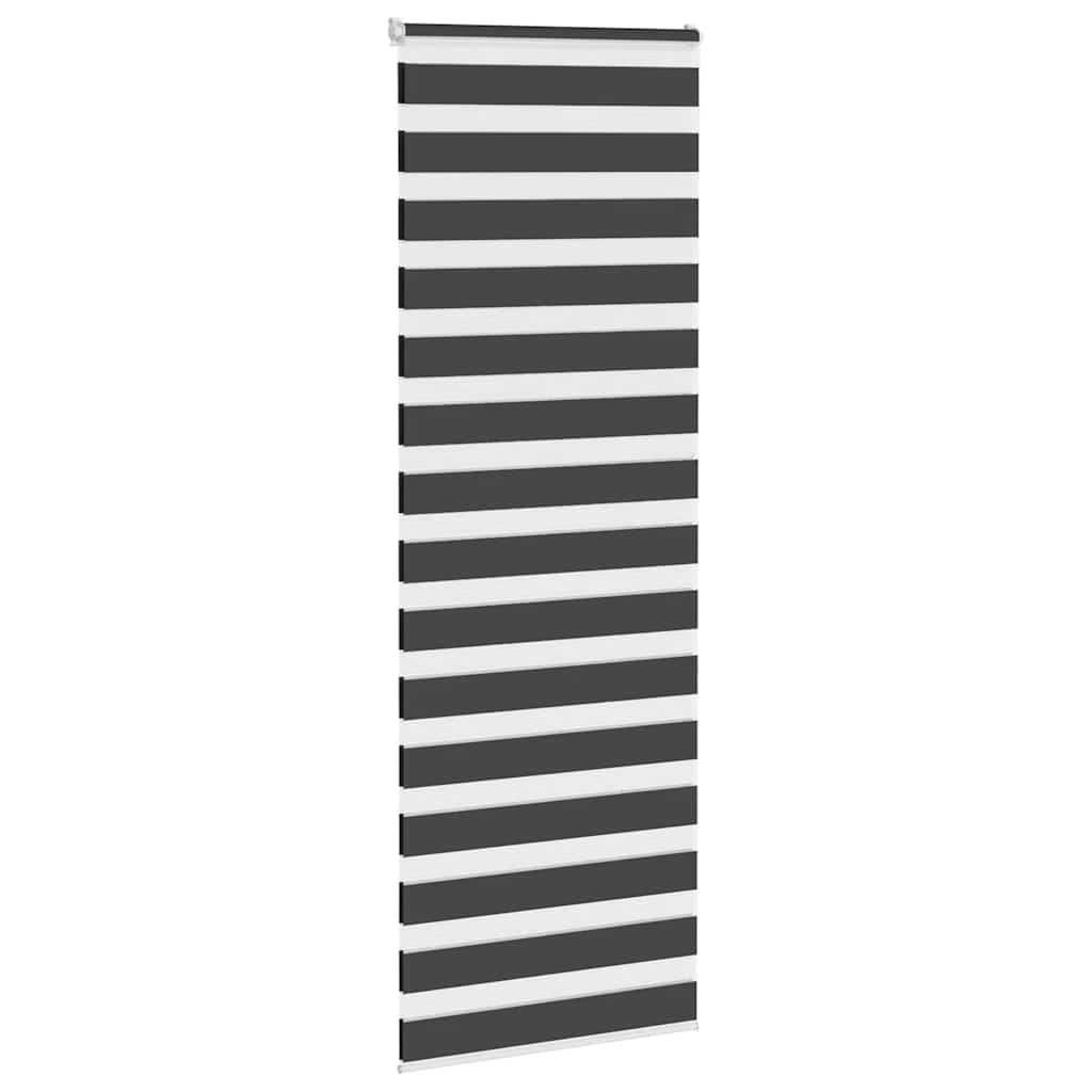 vidaXL Zebra Blind Black 90x200 cm Fabric Width 85.9 cm Polyester