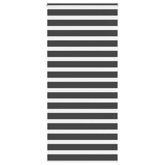 vidaXL Zebra Blind Black 105x200 cm Fabric Width 100.9 cm Polyester