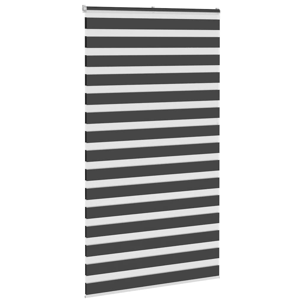 vidaXL Zebra Blind Black 120x200 cm Fabric Width 115.9 cm Polyester