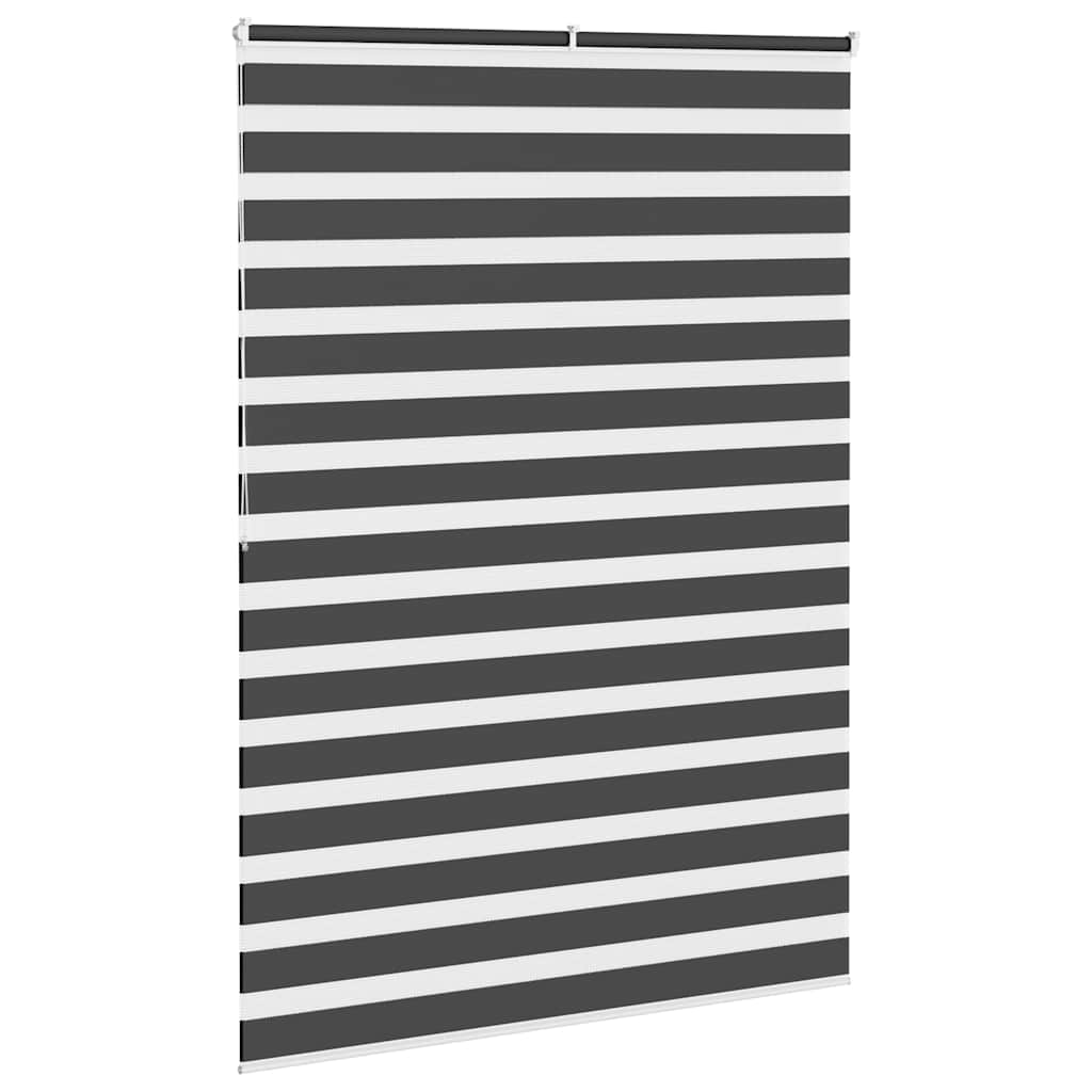 vidaXL Zebra Blind Black 155x200 cm Fabric Width 150.9 cm Polyester