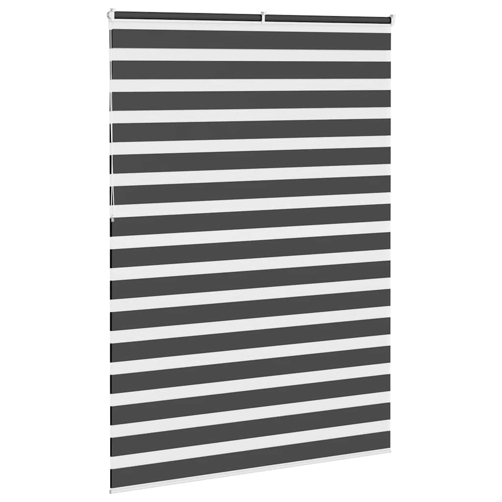 vidaXL Zebra Blind Black 155x230 cm Fabric Width 150.9 cm Polyester