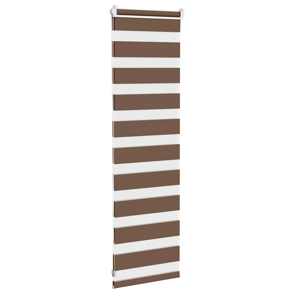 vidaXL Zebra Blind Brown 40x100 cm Fabric Width 35.9 cm Polyester