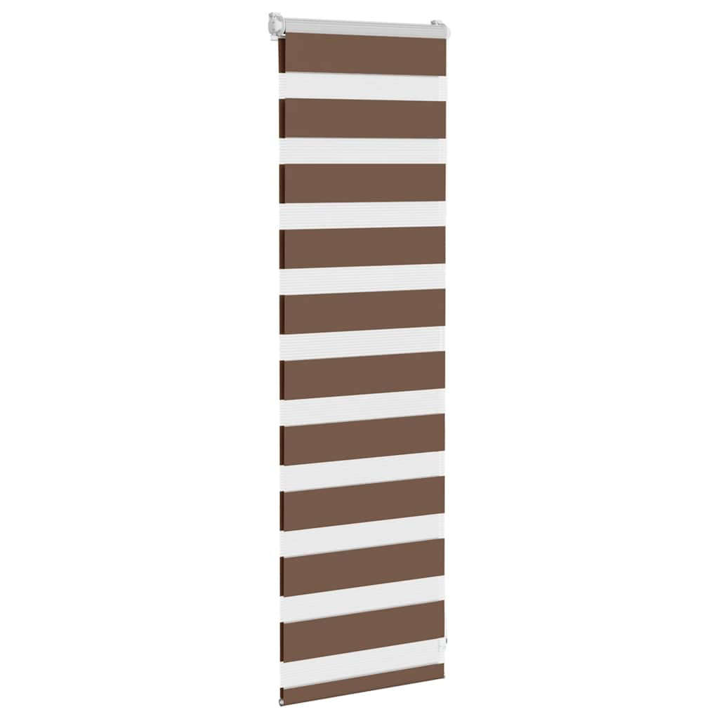 vidaXL Zebra Blind Brown 50x100 cm Fabric Width 45.9 cm Polyester