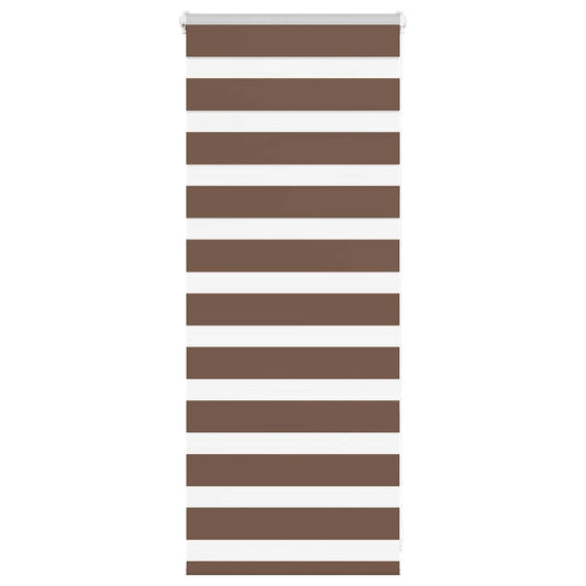 vidaXL Zebra Blind Brown 55x100 cm Fabric Width 50.9 cm Polyester