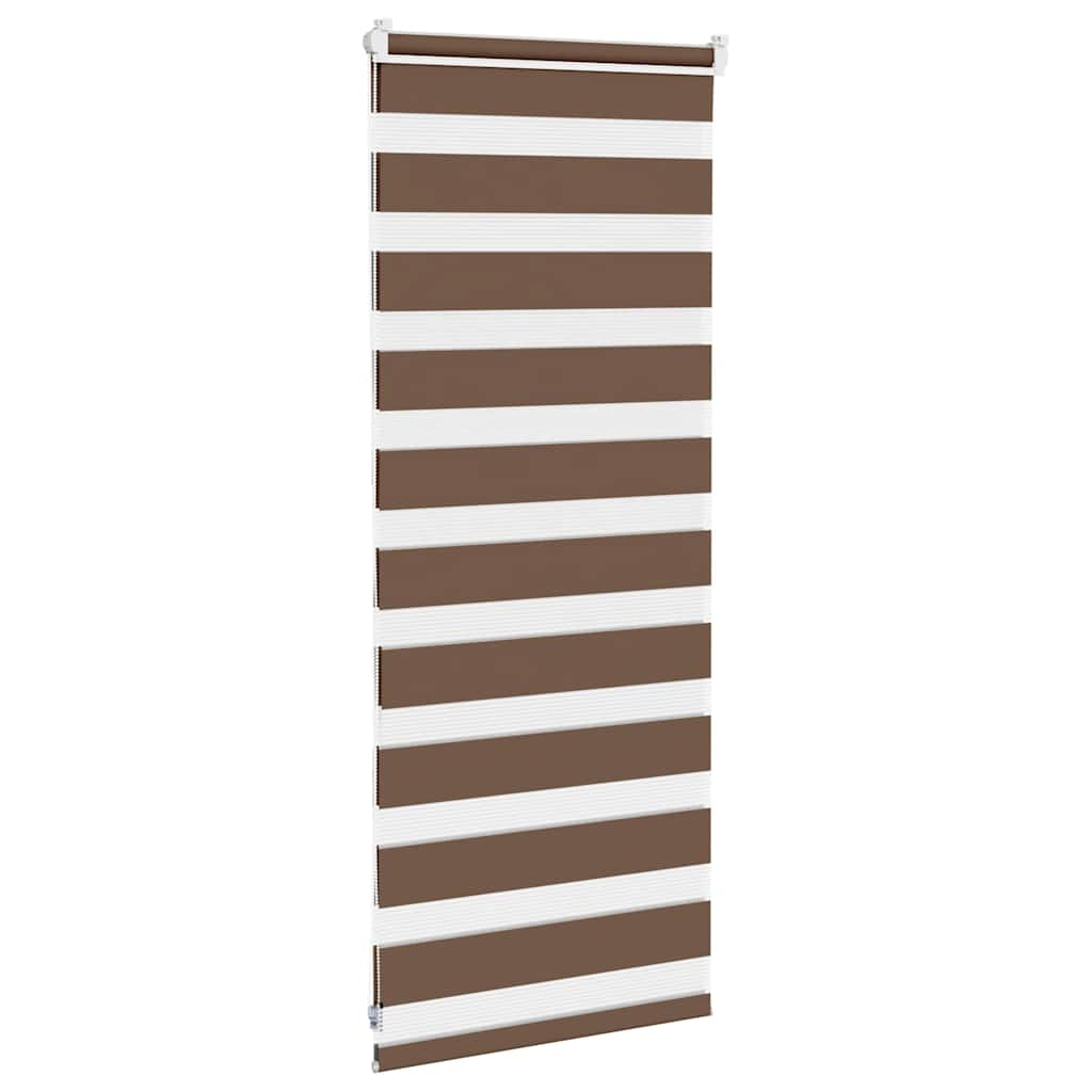 vidaXL Zebra Blind Brown 55x100 cm Fabric Width 50.9 cm Polyester