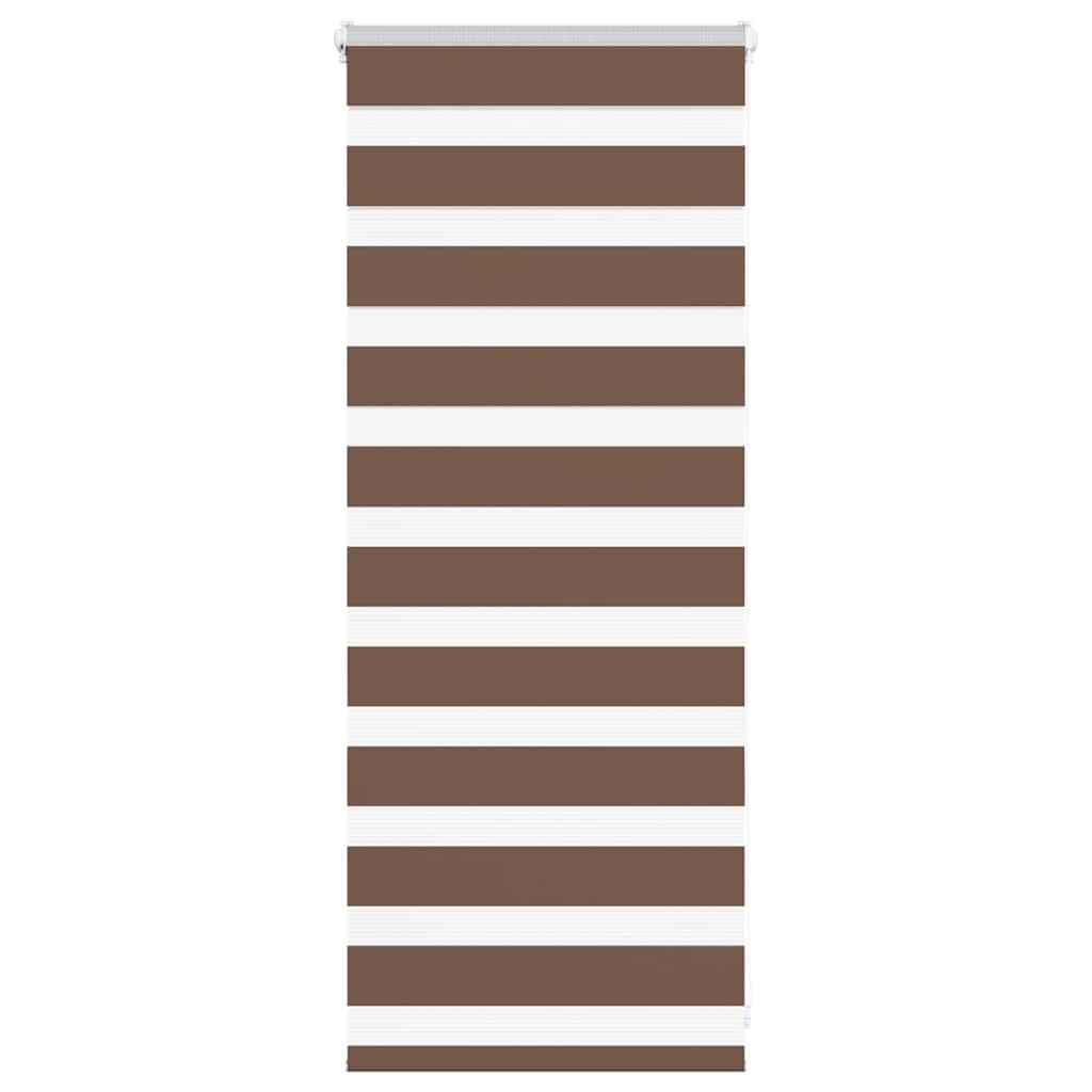 vidaXL Zebra Blind Brown 65x100 cm Fabric Width 60.9 cm Polyester