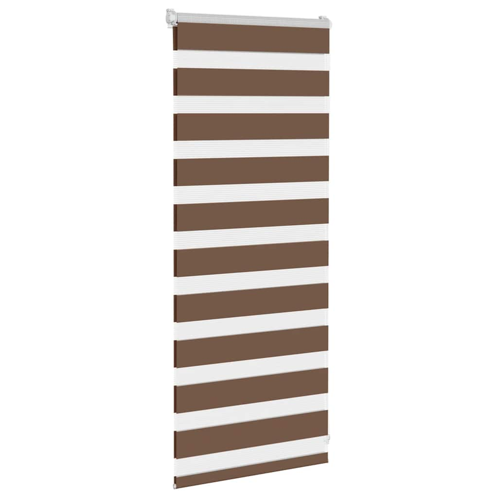 vidaXL Zebra Blind Brown 65x100 cm Fabric Width 60.9 cm Polyester