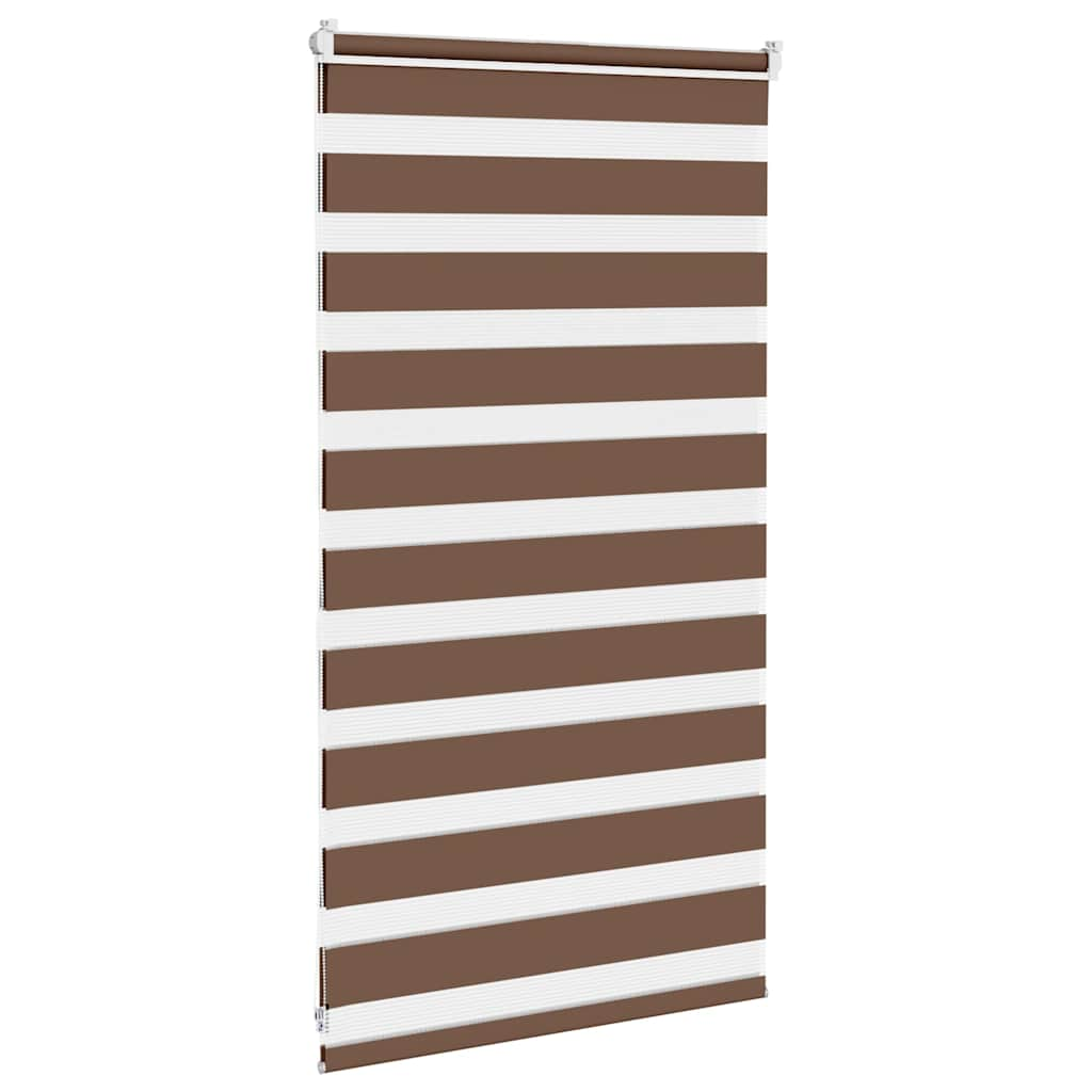 vidaXL Zebra Blind Brown 70x100 cm Fabric Width 65.9 cm Polyester