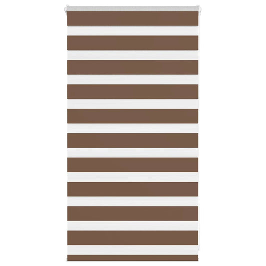 vidaXL Zebra Blind Brown 75x100 cm Fabric Width 70.9 cm Polyester