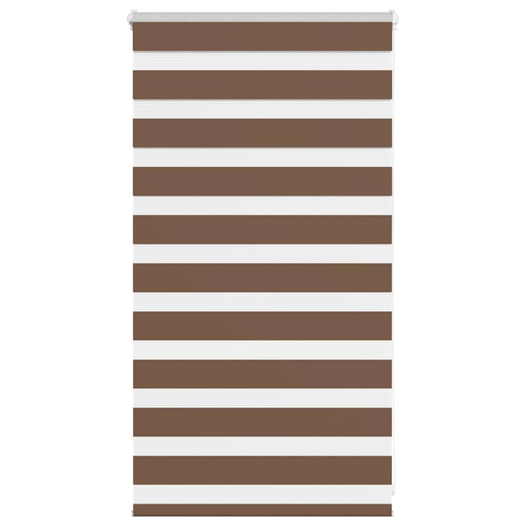 vidaXL Zebra Blind Brown 90x100 cm Fabric Width 85.9 cm Polyester