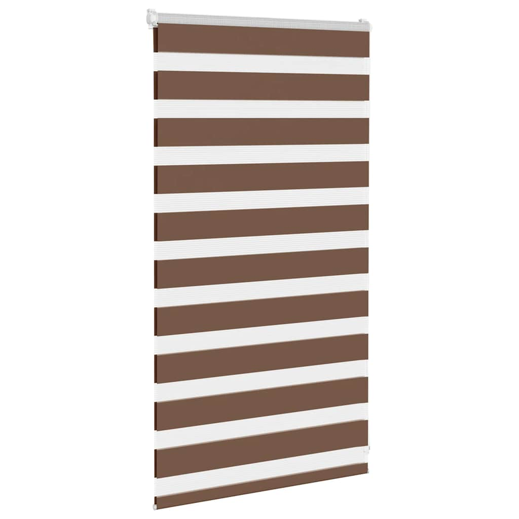 vidaXL Zebra Blind Brown 90x100 cm Fabric Width 85.9 cm Polyester