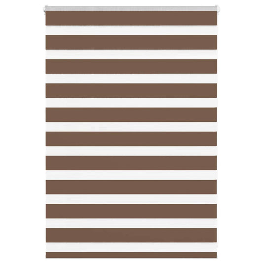 vidaXL Zebra Blind Brown 95x100 cm Fabric Width 90.9 cm Polyester