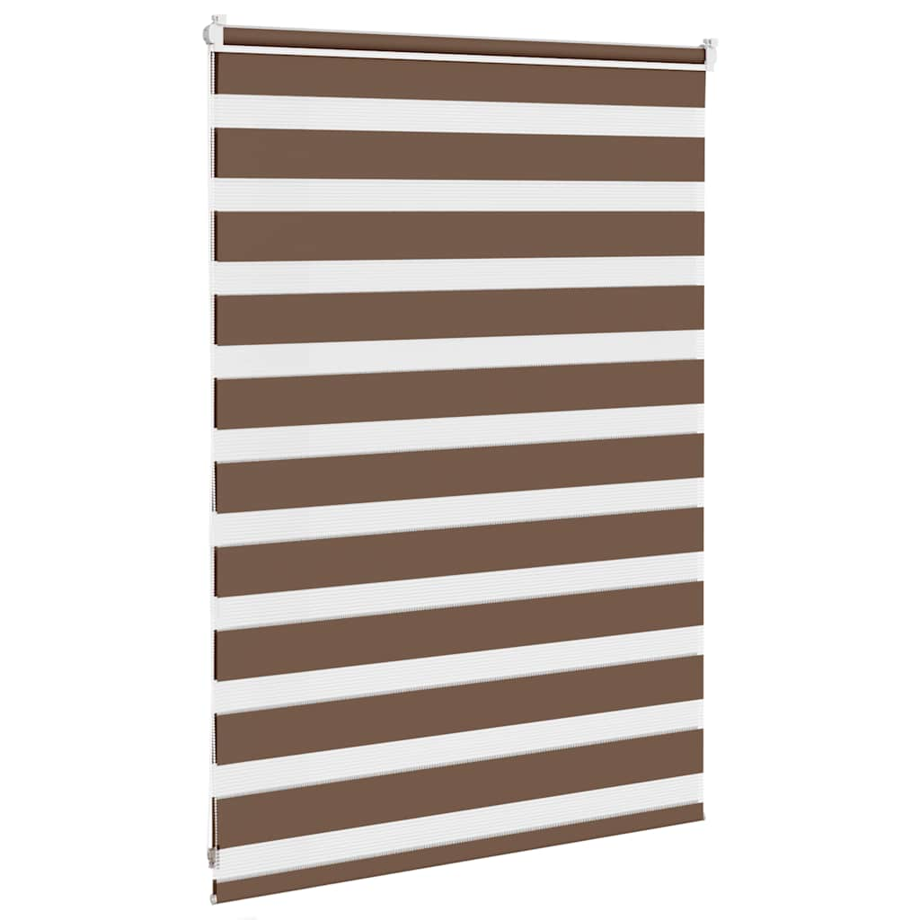 vidaXL Zebra Blind Brown 95x100 cm Fabric Width 90.9 cm Polyester