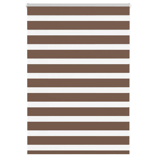 vidaXL Zebra Blind Brown 100x100 cm Fabric Width 95.9 cm Polyester