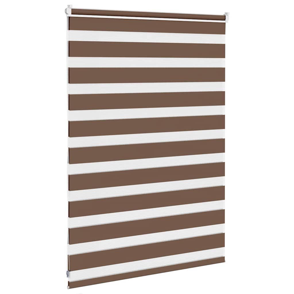 vidaXL Zebra Blind Brown 100x100 cm Fabric Width 95.9 cm Polyester