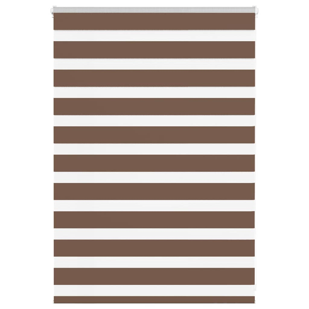 vidaXL Zebra Blind Brown 105x100 cm Fabric Width 100.9 cm Polyester