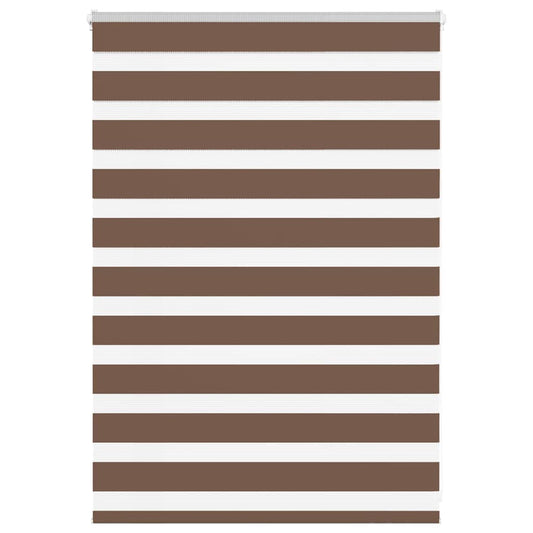 vidaXL Zebra Blind Brown 105x100 cm Fabric Width 100.9 cm Polyester