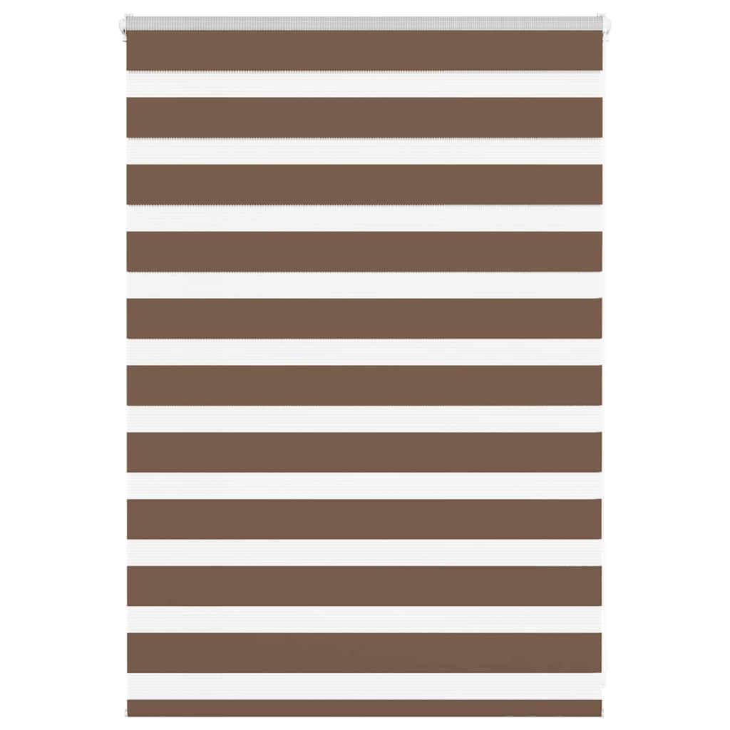 vidaXL Zebra Blind Brown 110x100 cm Fabric Width 105.9 cm Polyester