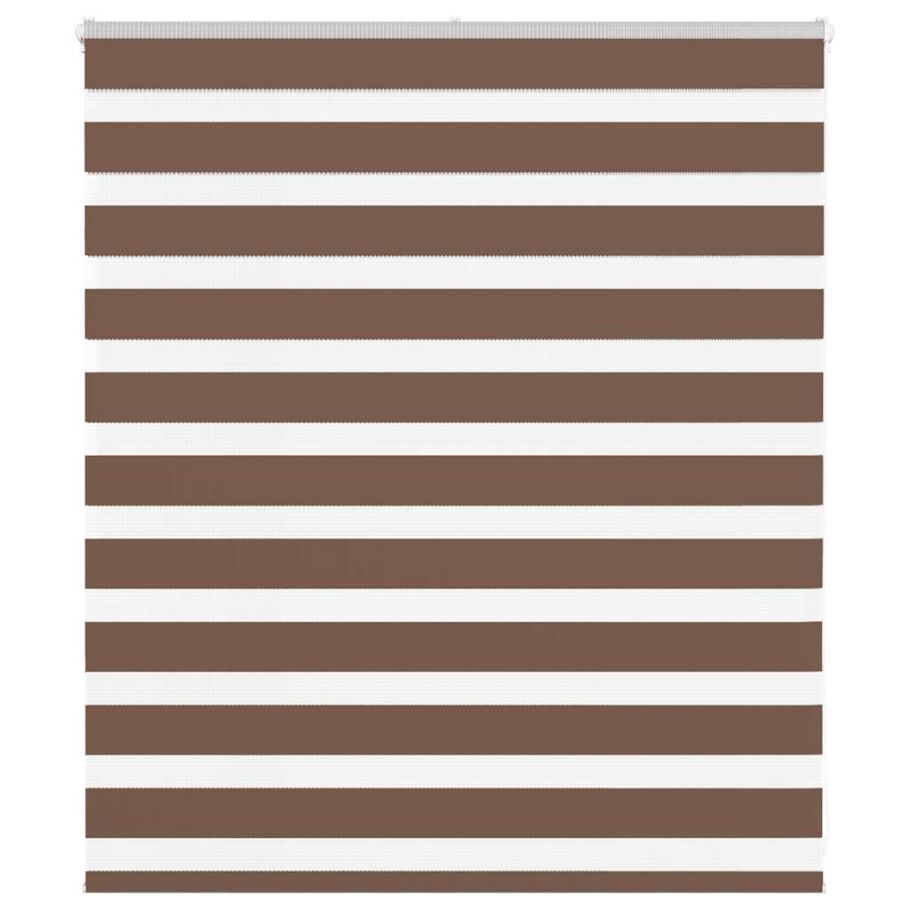 vidaXL Zebra Blind Brown 120x100 cm Fabric Width 115.9 cm Polyester