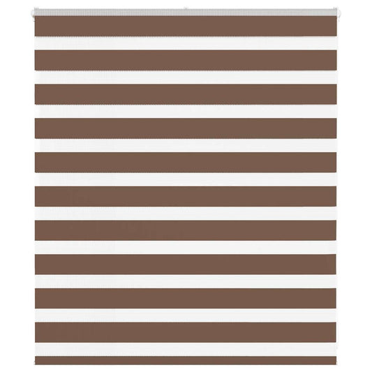 vidaXL Zebra Blind Brown 120x100 cm Fabric Width 115.9 cm Polyester