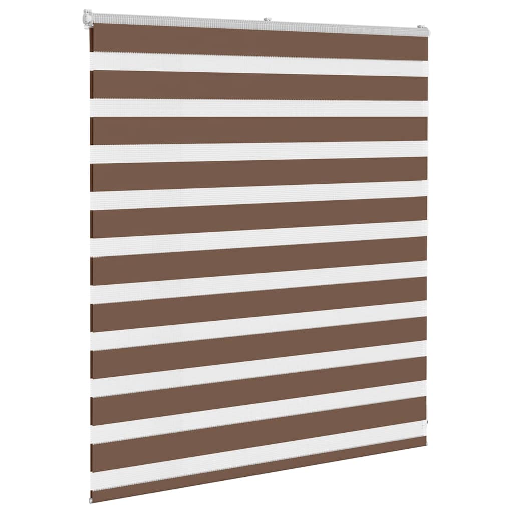 vidaXL Zebra Blind Brown 120x100 cm Fabric Width 115.9 cm Polyester