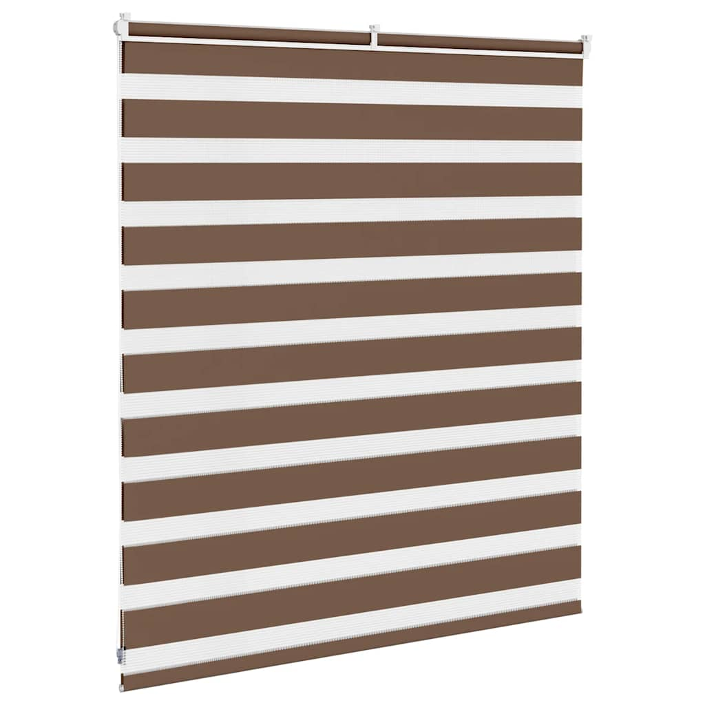 vidaXL Zebra Blind Brown 120x100 cm Fabric Width 115.9 cm Polyester