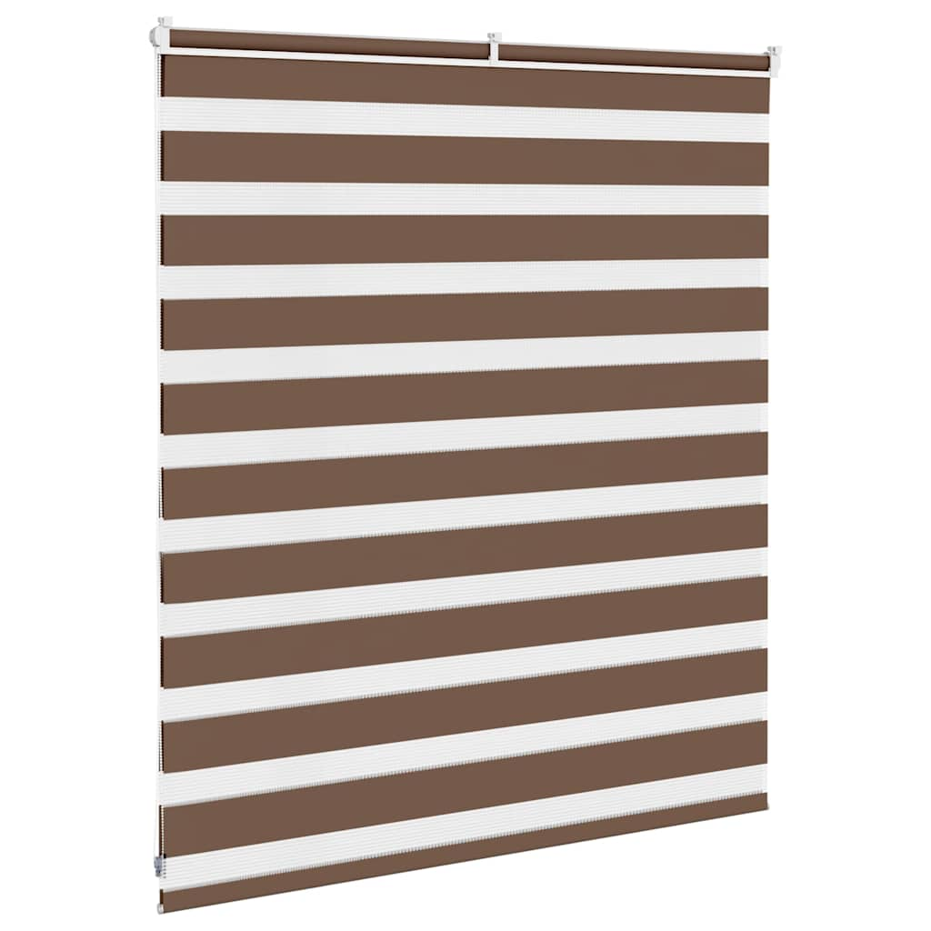 vidaXL Zebra Blind Brown 125x100 cm Fabric Width 120.9 cm Polyester