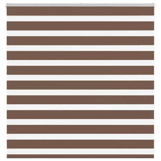 vidaXL Zebra Blind Brown 140x100 cm Fabric Width 135.9 cm Polyester