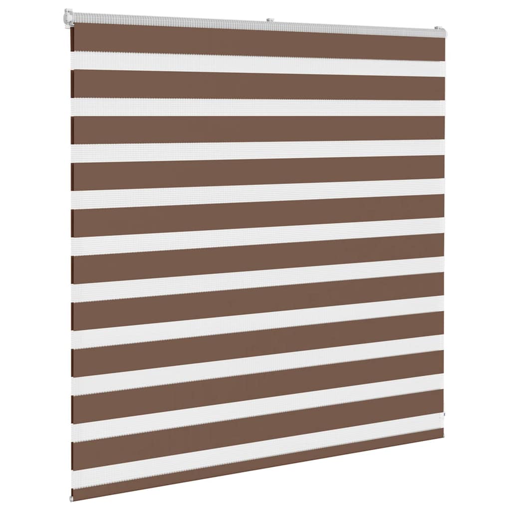 vidaXL Zebra Blind Brown 140x100 cm Fabric Width 135.9 cm Polyester