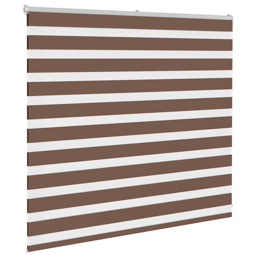 vidaXL Zebra Blind Brown 165x100 cm Fabric Width 160.9 cm Polyester