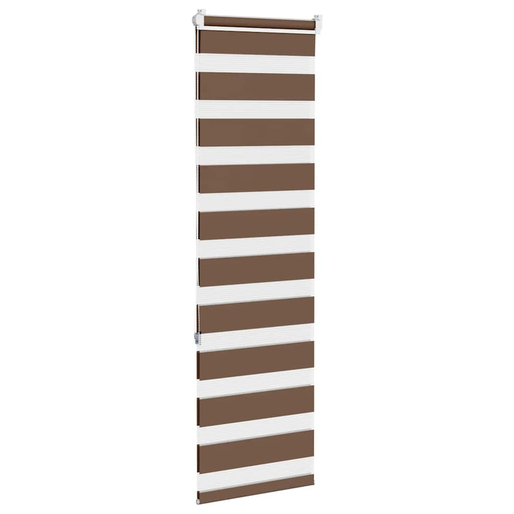 vidaXL Zebra Blind Brown 40x150 cm Fabric Width 35.9 cm Polyester