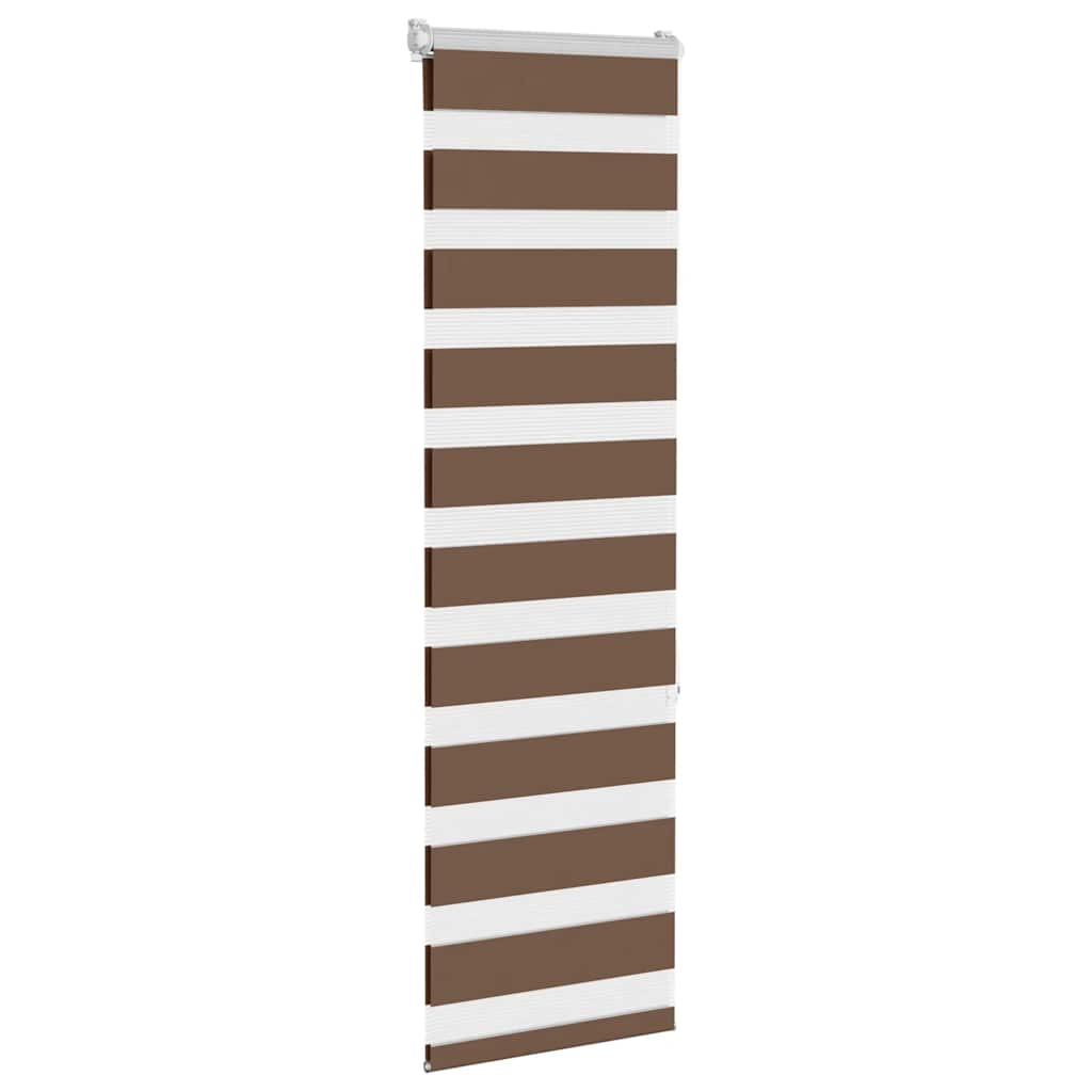 vidaXL Zebra Blind Brown 45x150 cm Fabric Width 40.9 cm Polyester