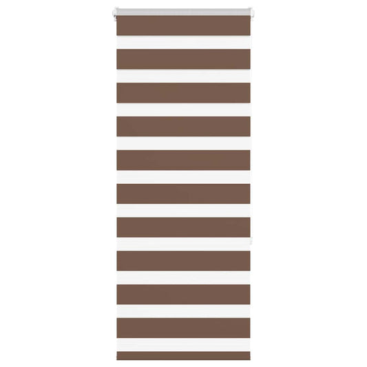 vidaXL Zebra Blind Brown 55x150 cm Fabric Width 50.9 cm Polyester