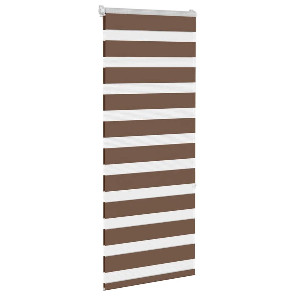 vidaXL Zebra Blind Brown 55x150 cm Fabric Width 50.9 cm Polyester